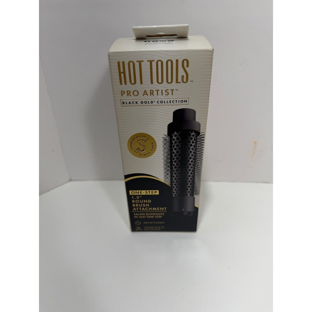 Hot Tools Pro Artist Black Gold‎ 1.5" Round Brush Attachment HT1210BG New